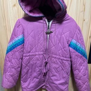 Girls 12 Vintage Weather Tamer Quilted Faux Fur Lined Hooded Winter Jacket